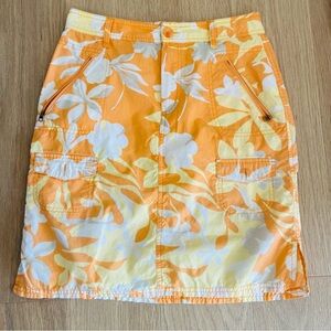 Columbia Sz 6 Floral Sport Skirt Orange Yellow Outdoor Hiking Y2K Utility Resort